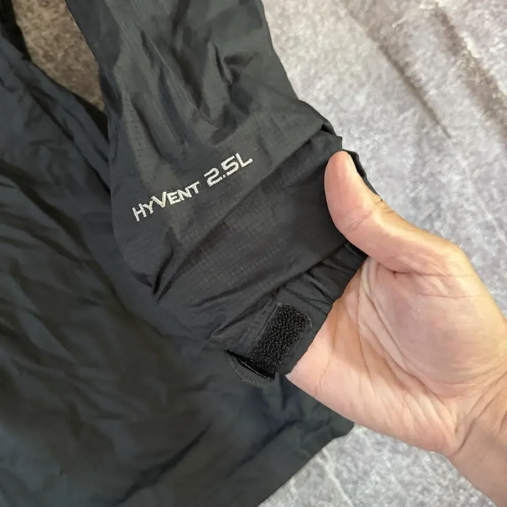 Men's The North Face Black Hyvent 2.5L Lined Hooded Zip Up Rain Coat Jacket Sz S